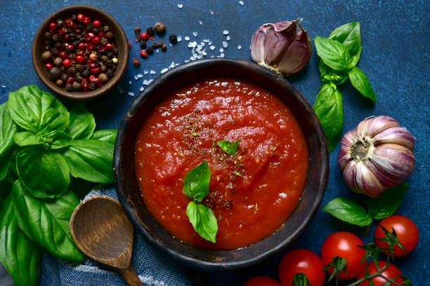 istock Homemade tomato sauce in a bowl 1211964435