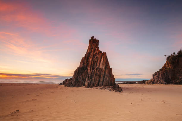 istock Sunrise sky at the majestic pyramid sea stack 1211965961