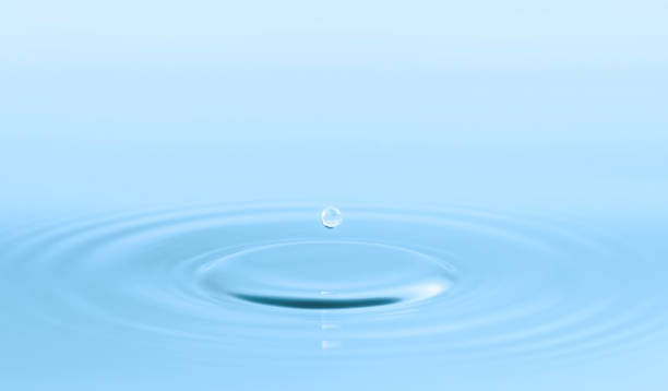 istock Water drop and circle ripple, light blue water, close up 1211966636