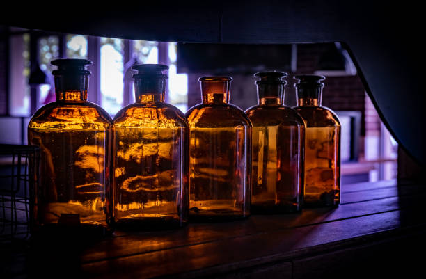 istock Brown glass bottles in my still life 1211968340