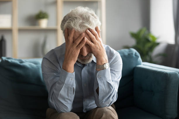 istock Upset mature man feel lonely missing or mourning 1211971867