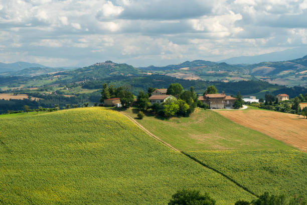 paisaje rural cerca de montegiorgio, marches, italia - 2839 fotografías e imágenes de stock