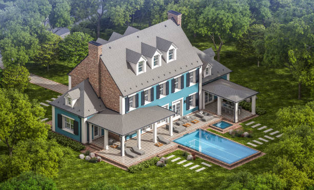 istock 3d rendering of modern classic house in colonial style 1211976960