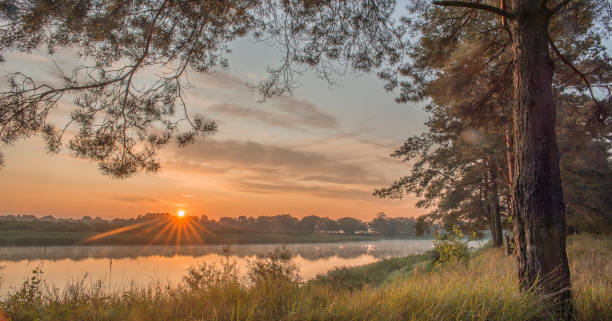 istock Beautiful dawn over the river. 1211978953