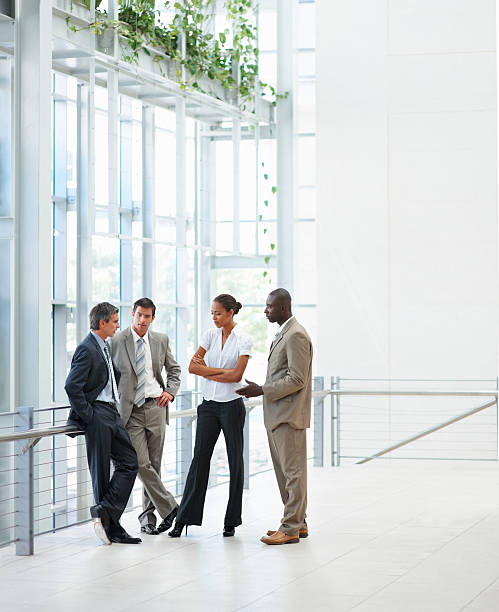 istock Group of business colleagues having a discussion 121197915