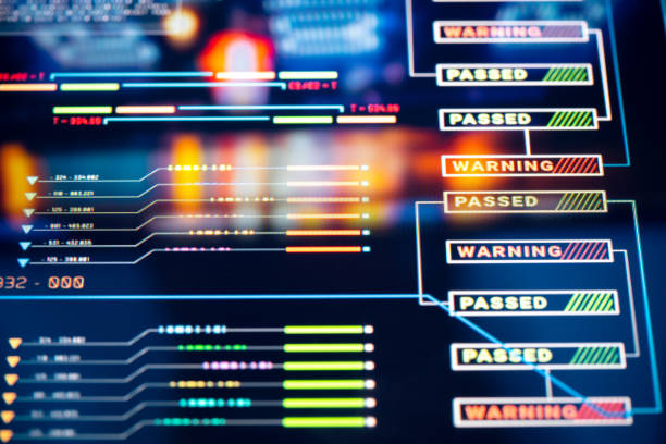 istock Research charts and graphs on digital LCD Display 1211984499