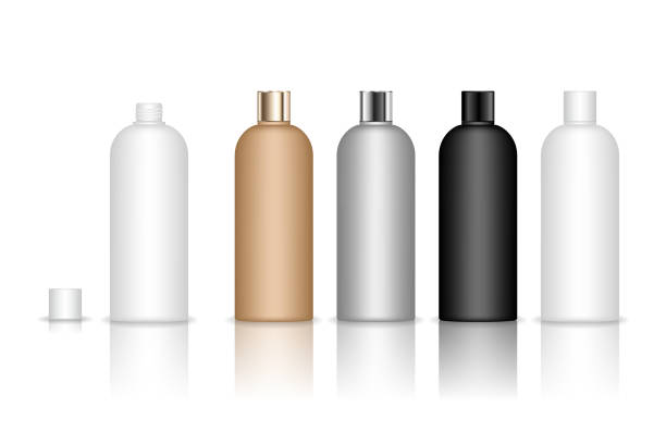 istock Cosmetic plastic bottle. Liquid container for gel, lotion, cream, shampoo, bath foam. Beauty product package. Vector illustration. 1211987862