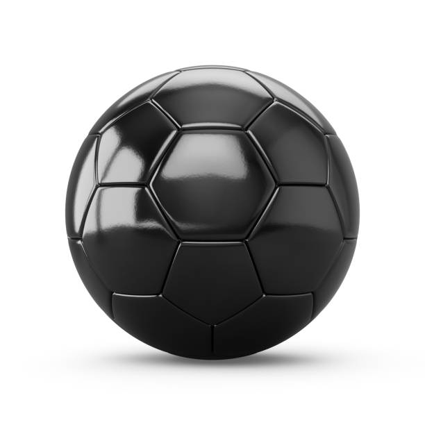 istock 3D rendering Isolated Black Soccer Ball with white background 1211989532