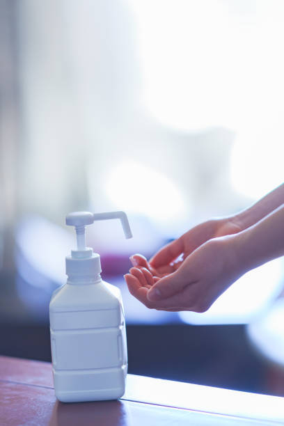 istock Alcohol bottle spray for anti virus 1211991252