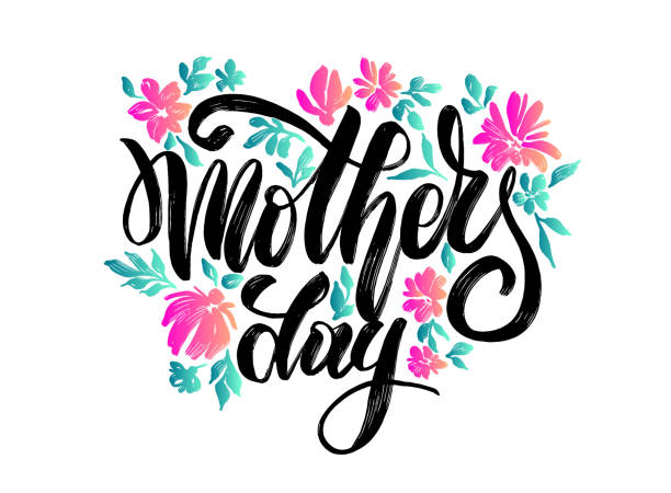 vector flowers with lettering