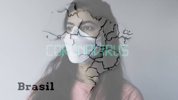 istock Coronavirus 2019-nCov novel coronavirus concept motion background, patience with protective mask and Brazil map overlay. 1211992225