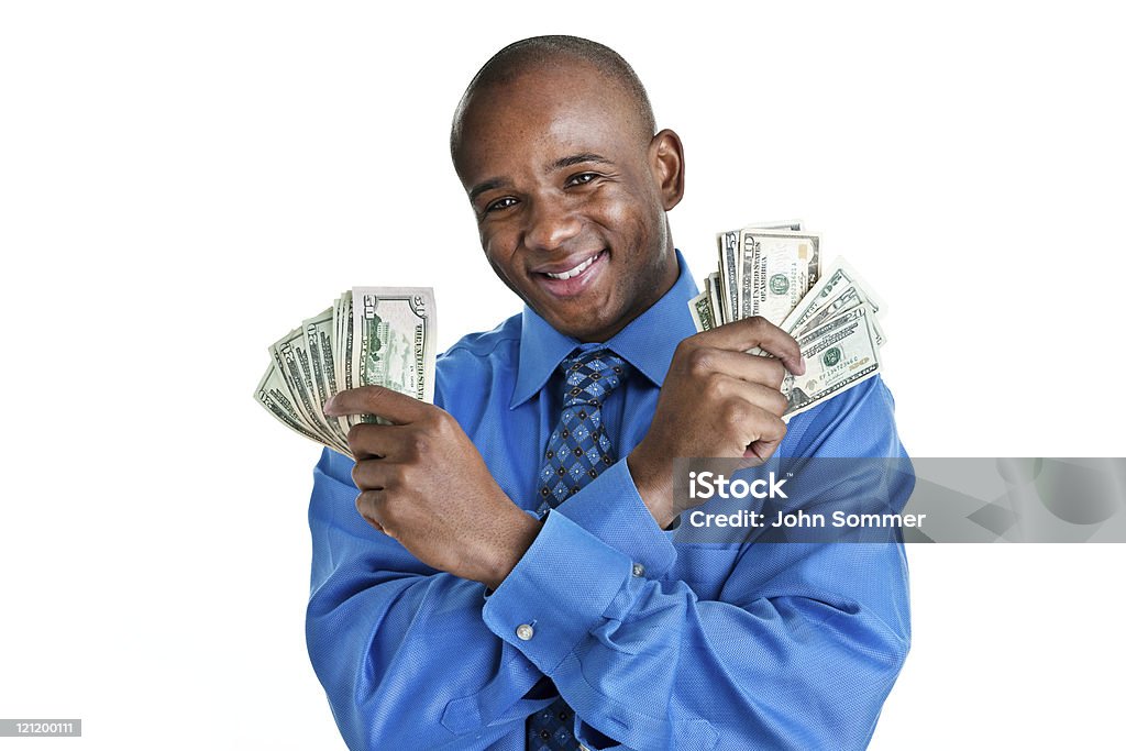 Uomo che indossa un abito con denaro - Foto stock royalty-free di Banconota