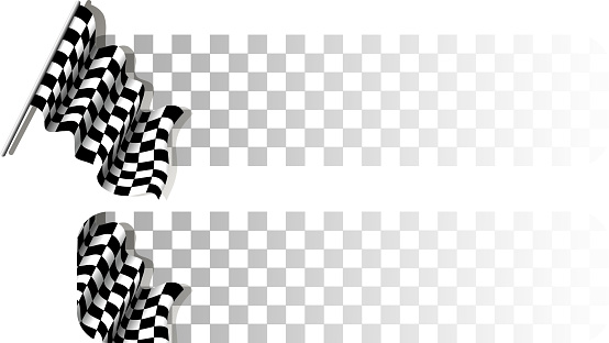 drawing of vector blank checkered flag banner. Created by illustrator cs6. This file of transparent.