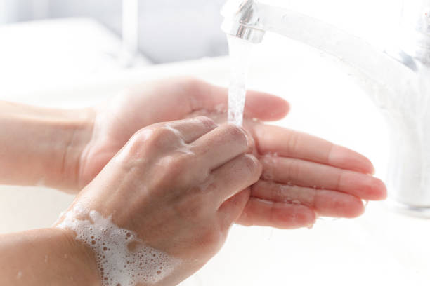 istock Washing hands. daily personal care against viruses, bacteria, microbes. 1212006233