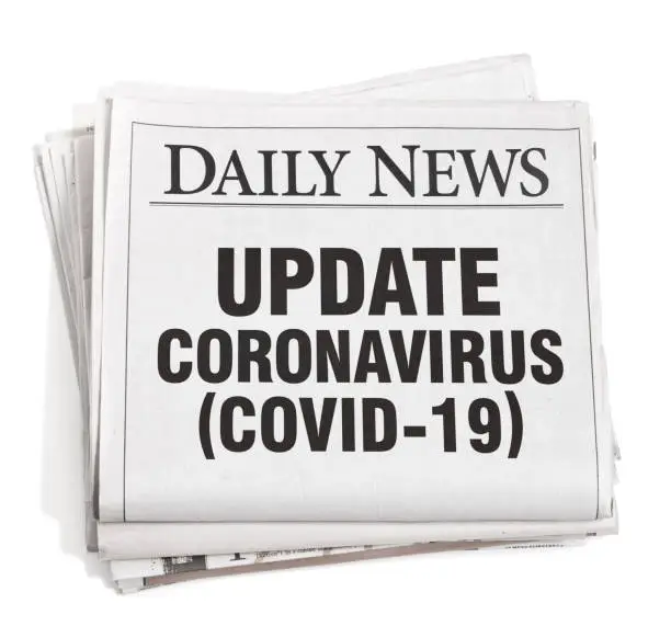 Photo of Newspaper Headline Coronavirus COVID-19 Update