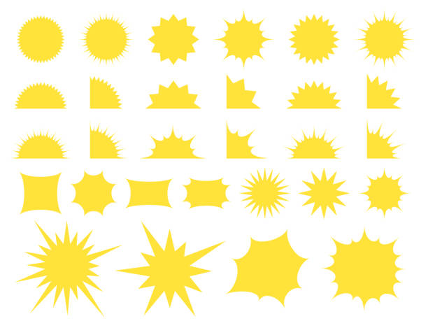 Set of splintered yellow speech bubbles. Set of splintered yellow speech bubbles.
Can be used for various advertising and card designs.
Version without sample text. bomb stock illustrations