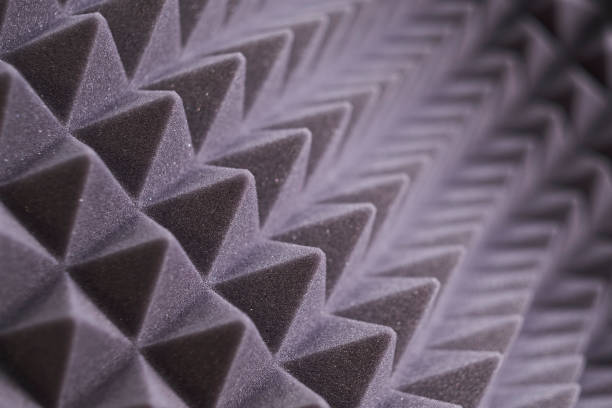 istock The pattern of the soundproof panel of polyurethane foam. black geometric background 1212008836