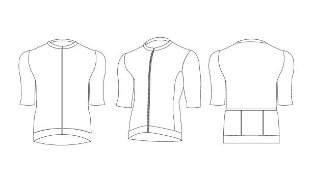 ilustrações de stock, clip art, desenhos animados e ícones de cycling jersey template out line isolated  on white background vector. - cycling vest