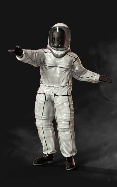 istock Man in virus protective biohazard suit and mask stopping coronavirus spread. 1212013319