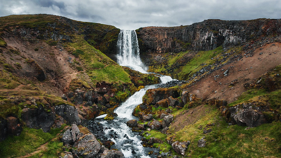 Svöðufoss is a powerful waterfall in the west of Iceland on the peninsular Snæfellsnes.