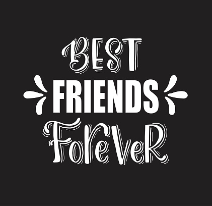 Best Friends Forever Hand Lettering Motivational Quotes Stock ...