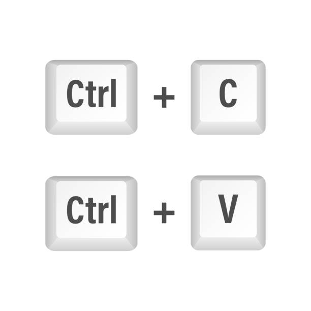 кнопки клавиатуры ctrl c и ctrl v. интерфейс рабочего стола. веб-икона. иллюстрация векторного запаса. - computer key illustrations stock illustrations