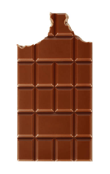 istock Bitten milk chocolate bar isolated on white background 1212019367