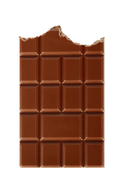 istock Bitten milk chocolate bar isolated on white background 1212019387