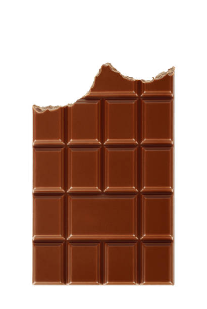 istock Bitten milk chocolate bar isolated on white background 1212019410