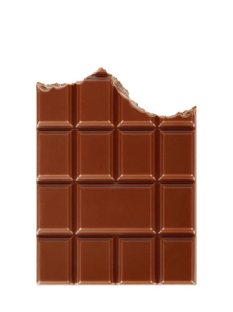 istock Bitten milk chocolate bar isolated on white background 1212019432
