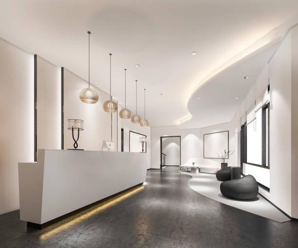 istock 3d rendering modern luxury hotel and office reception and lounge 1212022605