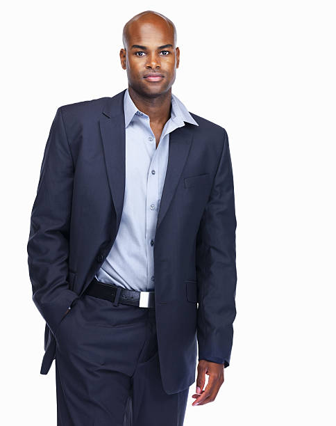 istock Confident African American business man isolated on white 121202378