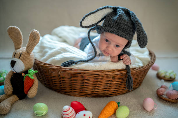 istock little baby bunny in a basket Easter 1212023839