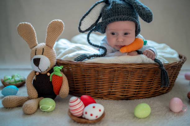 istock little baby bunny in a basket Easter 1212023865