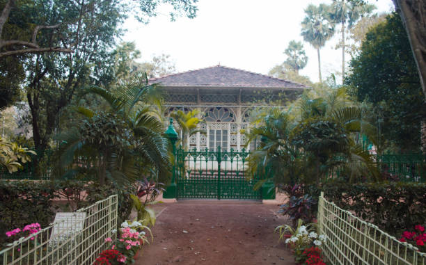 beautiful Upasana griha or temple or Glass house-Prayer Hall for student beautiful Upasana griha or temple or Glass house-Prayer Hall for student at Shantiniketan , west bengal , India hystoric stock pictures, royalty-free photos & images