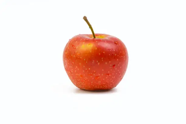 Photo of Apple fruit on white background. Selective focus
