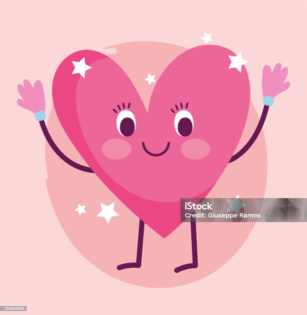 Dễ Thương Hoạt Hình Trái Tim Vẫy Tay Yêu Nhân Vật Lãng Mạn Hình ...