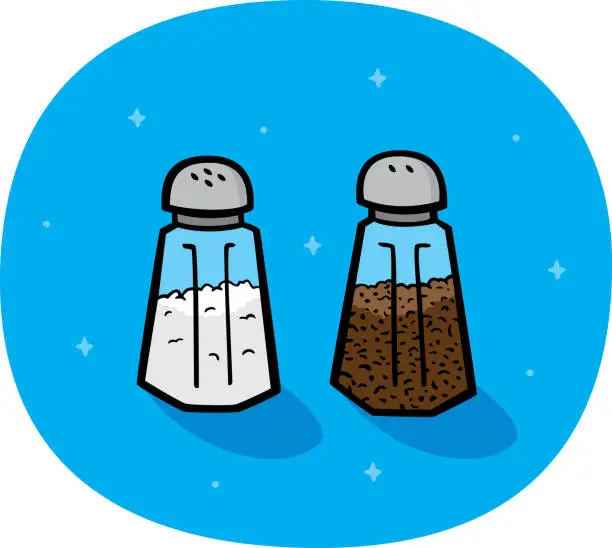 Vector illustration of Salt and Pepper Doodles