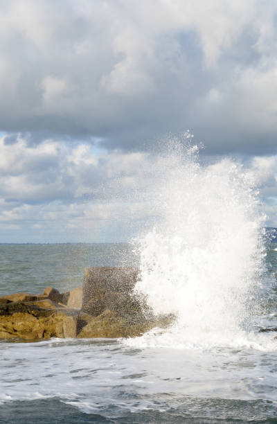 Crashing waves,Ireland. stock photo