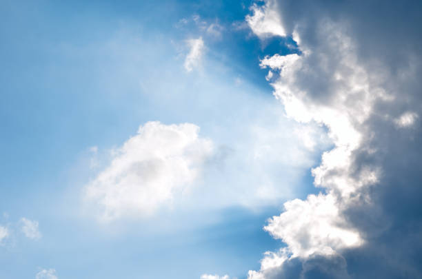 Dark clouds block out the sun. stock photo