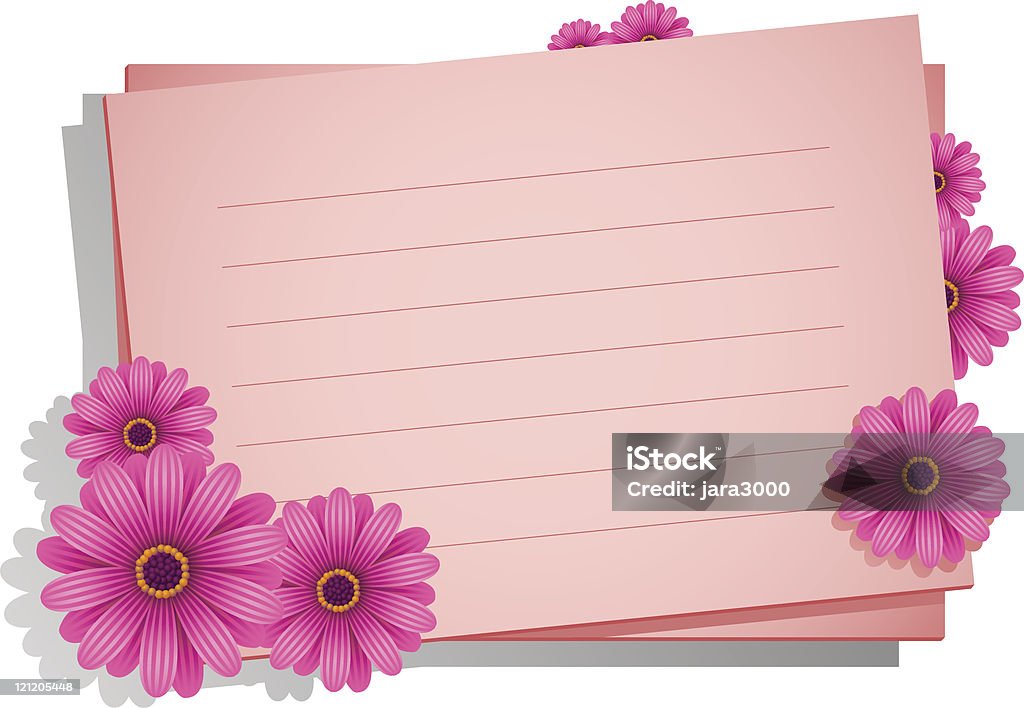 Card Text Flower Pink Flowers With A Card For Your Text Stock Illustration - Download ...