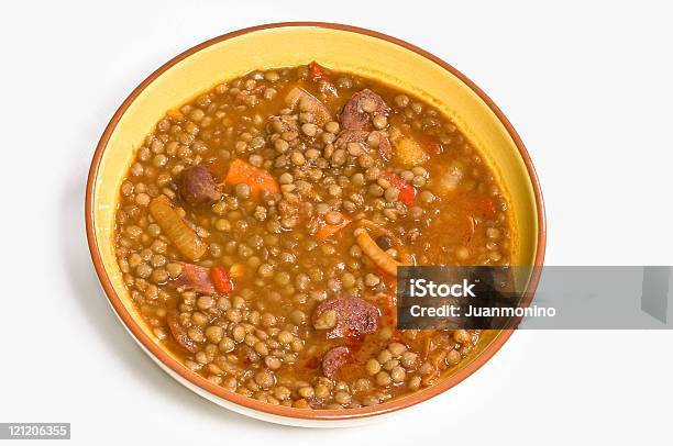 Linsensuppe Stockfoto und mehr Bilder von Chorizo - Chorizo, Linse - Hülsenfrucht, Ansicht aus erhöhter Perspektive