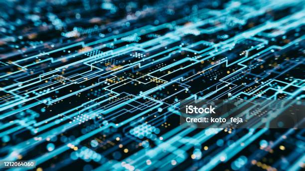 Abs Hologram Data Flow Grid Stock Photo - Download Image Now - Technology, Digitally Generated Image, Abstract
