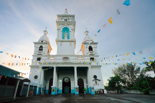 The Cathedral of Nuestra Señora de Los Pobres in Zacatecoluca located in La Paz, El Salvador early in the morning before the first mass service.