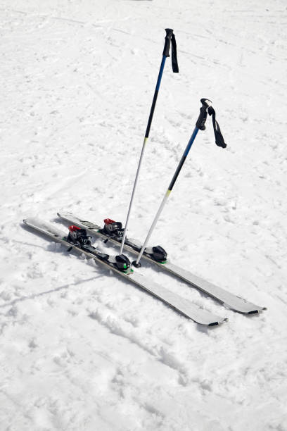 istock Skiing gear on snow 1212066288