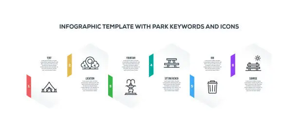 Vector illustration of Infographic design template with park keywords and icons