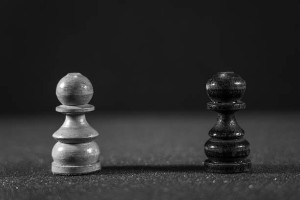 istock Image of Chess Pieces on Board for Game; black and white style 1212077212