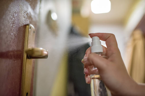 istock Disinfection of surfaces in house. 1212078576