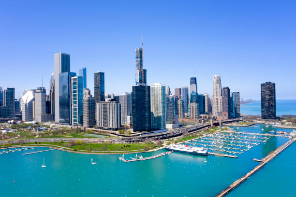 istock Chicago, Aerial Skyline View 1212083398