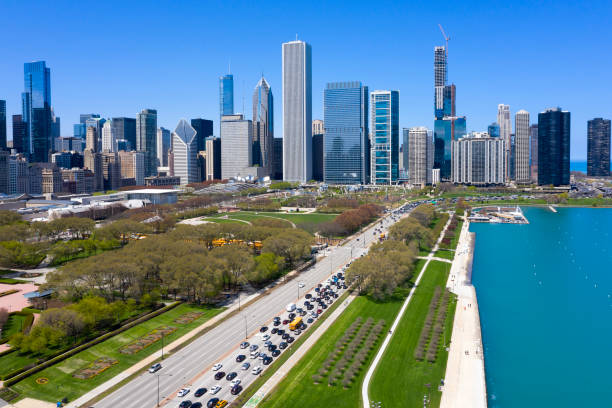 istock Chicago, Aerial Skyline View 1212083418